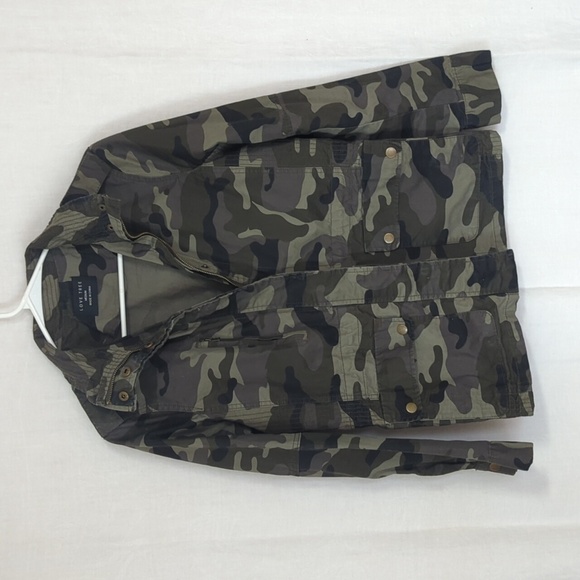 Love Tree Camo Utility Jacket Adjustable Waist Full Zip Size Medium - Picture 1 of 7